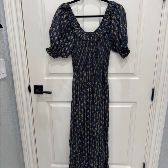 Rylee + Cru Dresses & Skirts - Rylee + Cru Navy and Gold Floral Maxi Dress